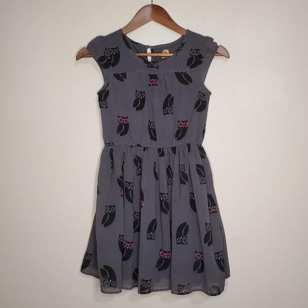 total girl Grey Owl Dress 10/12